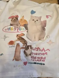 ♡新品✨プリント ロゴT ねこうさぎ フェアリー