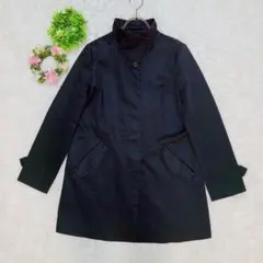【ミッシェルクラン】 スプリングコート スタンドカラー (M) 黒 イトキン