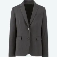 特価✨】UNIQLO ストレッチジャケット　ダークグレー　ストライプ M