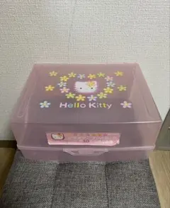当時物 ハローキティ サンリオ かたづけボックス 収納 ケース 小物入れ ピンク