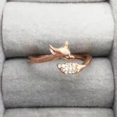 指輪 キツネ アーティスティック 婚約 結婚 花嫁 誕生日 記念日 ギフト 金