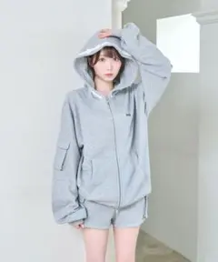 ロゼミューズSatin ribbon point cargo zip set新品