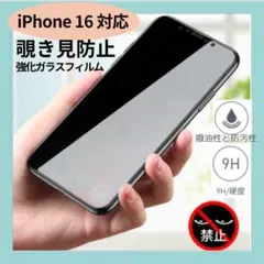 【即日発送】iPhone16 覗き見防止 強化ガラス 画面保護フィルム 飛散防止