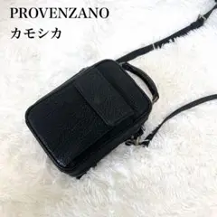 【美品】プロヴェンザノ イタリア　シマカモシカ革 ショルダー バッグ　ブラック