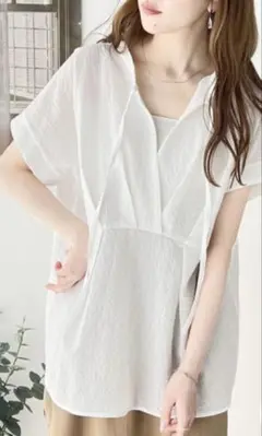 前後2wayカシュクール半袖シャツ