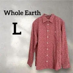 Whole Earth 【L】花柄 長袖シャツ ピンク