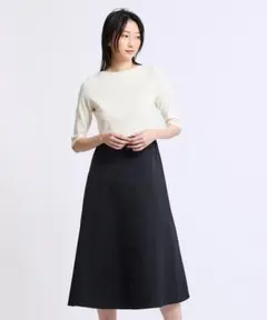 WEB限定 ESTNATION / コンビパールニットワンピース
