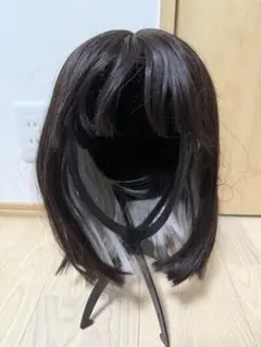 ダークブラウン ボブウィッグ 前髪あり