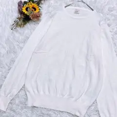 良品✨ズーティー◈クルーネック　コットンニット　長袖カットソー　オフホワイト