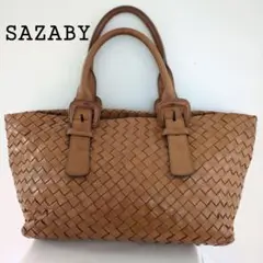 極美品 SAZABY イントレチャート レザー トートバッグ 調節可 大容量