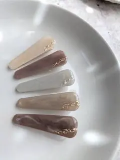 アイボリーレジン ヘアクリップ*.+゜