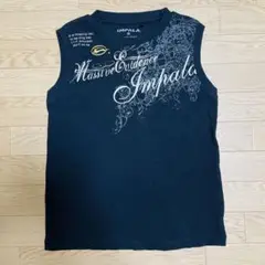 インパラ　IMPALA　ノースリーブTシャツ　黒　　ピチt y2k 英字　平成