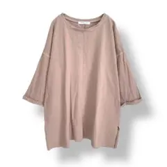Dreamy Minac チュニックカットソー　Tシャツ　ベージュ　ゆったり　L