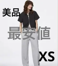 【美品】GU スウェットバレルレッグパンツ グレー　　GRAY