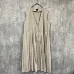merlot メルロー　タックプリーツ　ジャンパースカート　ノースリーブ　前開き