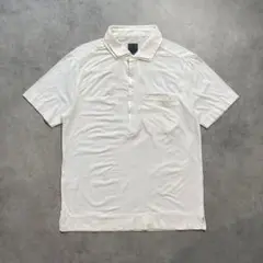 CALVIN KLEIN ジップアップ ポロシャツ L 白 ストレッチ生地