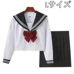 【新品・Lサイズ・黒】長袖セーラー服上下セット【本格的な女子高生の制服コスプレ】