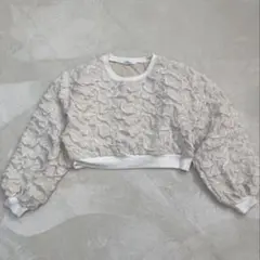 l'espoir フリルデザイン クロップスウェット ホワイト サイズＭ