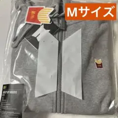 BTS×McD パーカー BTS x McDonald's フード付きジップパーカー グレー - メルカリ