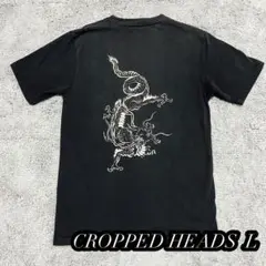 【CROPPED HEADS】Tシャツ　龍　ドラゴン　バックプリント　ブラック