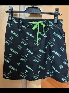 サイズ0 BUNNY JACK ロゴ入りハーフパンツ 黒
