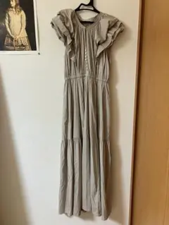 ココディール　フリルスリーブティアードワンピース　S