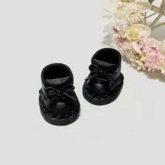 ミニチュアひも靴⑦（ブラック）オビツ11 10cmぬい靴