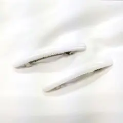白 アクリルプレートバレッタ