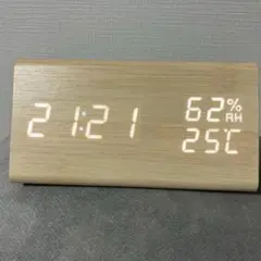 木製置時計 時間 湿度 温度表示