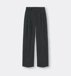 【美品】GU ヘリボーンタックワイドパンツ+EC［丈長め80cm］