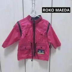 ROKO MAEDA フューシャピンク　ロゴ　90cm ナイロンジャンパー