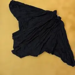 モナリザ　インド製バルーン袖　黒 北欧花柄刺繍 オーバーサイズシャツ