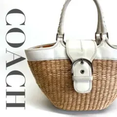 COACH カゴバッグ トートバッグ 白 ホワイト カゴ 0298