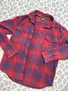 BILLABONG 赤青チェック ネルシャツL