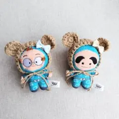 ８センチぬい　ほわぬい　忍たま　帽子　ボンネット　くま耳　ペア　ニコイチ