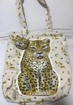 チーター　トートバッグ　ハンドメイド　難あり