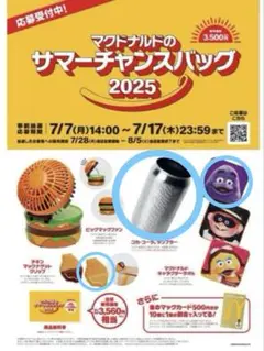 マクドナルドサマーチャンスバック 3点セット