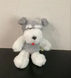 犬のぬいぐるみ 灰色と白