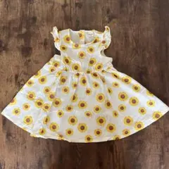 【美品】 ひまわり　フリルワンピース 90 &おまけ