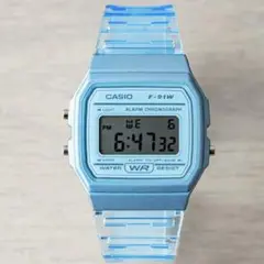 【新品】CASIO カシオ 腕時計 クリア ブルー スケルトン