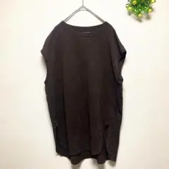 アンフィル【0】ノースリーブカットソー Tシャツ 和紙 スリット 日本製