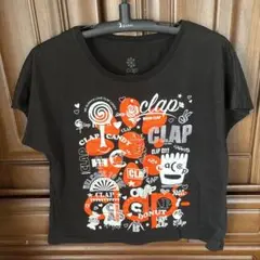clap グラフィックTシャツ Mサイズ 黒/オレンジ