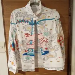 カラフル抽象模様 長袖シャツ