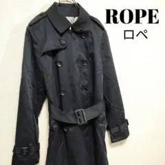 美品 ROPE ロペ アウター トレンチコート ネイビー 紺 36 S ベルト