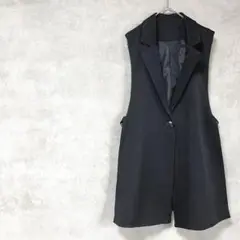 GRL　ベスト　ジレ　黒　バックスリット　テーラード　秋冬　セレモニー