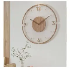 木製掛け時計 静音設計 30cm