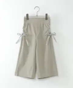 イッカ ikka サイドレースアップタックワイドパンツ 120cm グリーン系