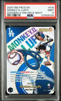ワンピースカード　ドジャース　ルフィ　psa9