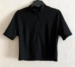 新品未使用タグなし　ジーユー　GU ハーフジップTシャツ　L 黒　ブラック