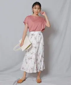 値下　JUSGLITTY 花柄　フレア　ロングスカート